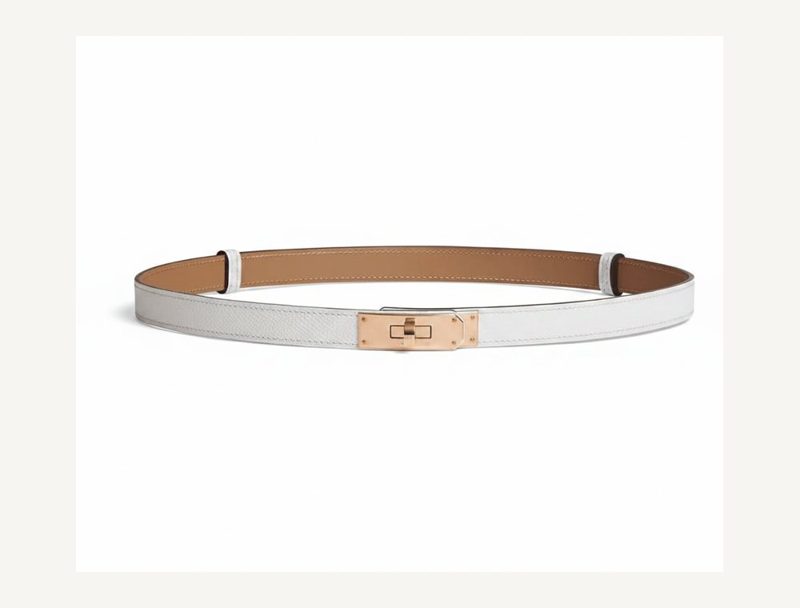 HERMÈS Hermes Kelly Belt — White
