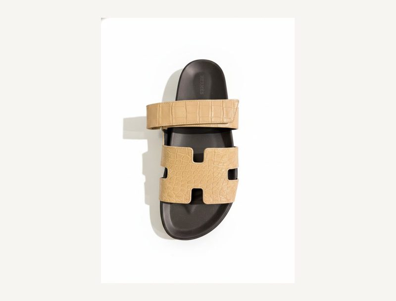 HERMÈS Hermes Chypre Croco — Beige, 43