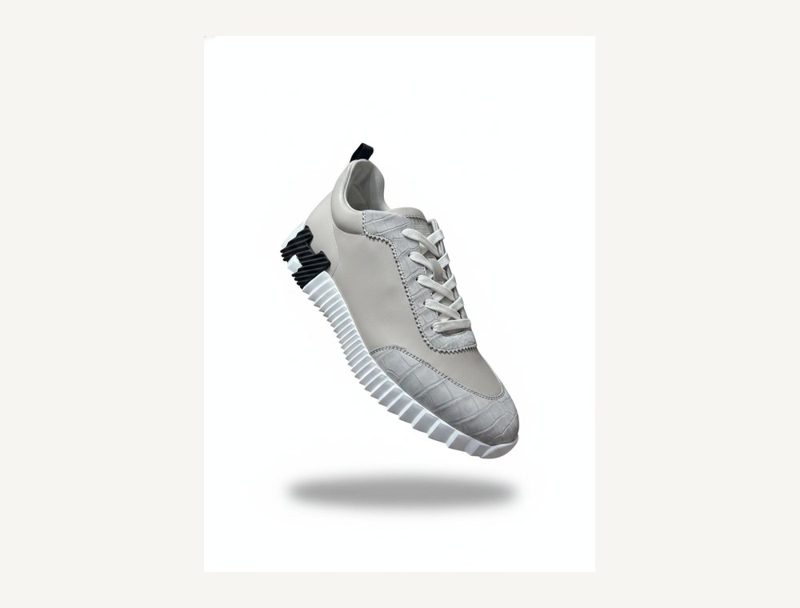 HERMÈS Croco Bouncing Grey — Grey, 44