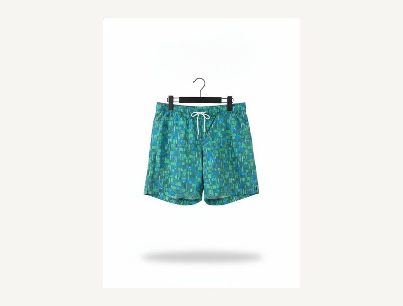 HERMÈS Hermes Swim Short — Green, L