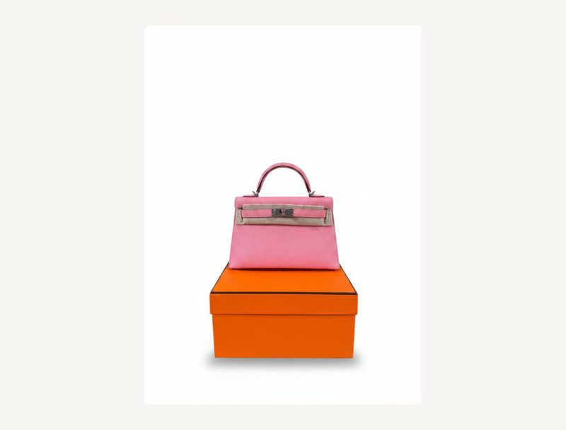 HERMÈS Mini Kelly rose confetti