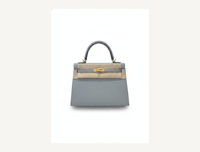 HERMÈS Kelly 25 blue glacier