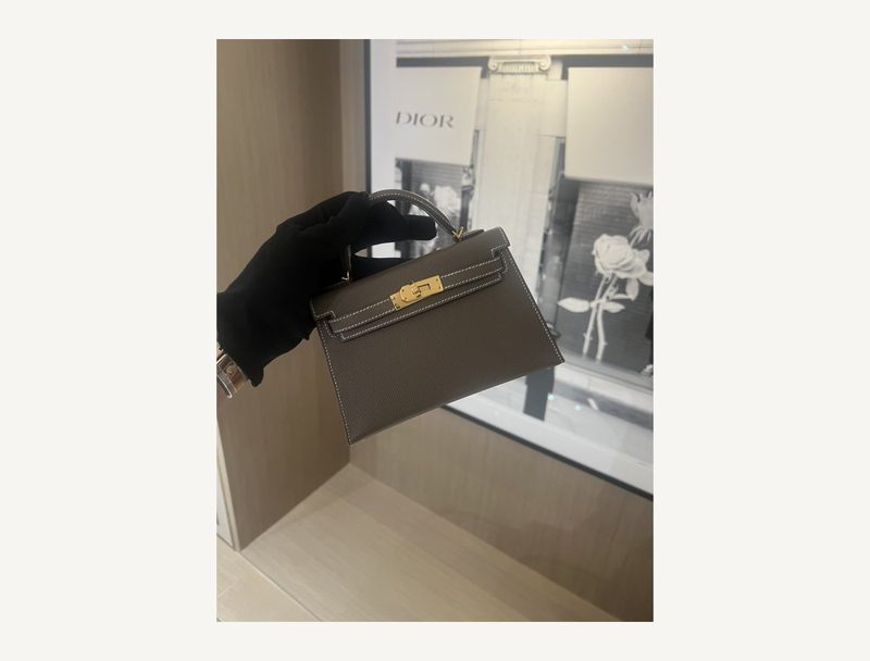 HERMÈS Mini Kelly etoupe