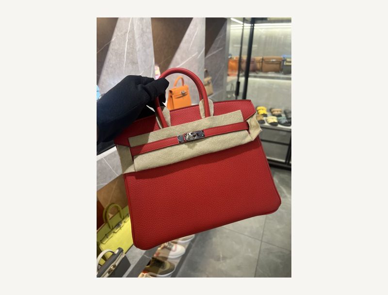 HERMÈS Birkin 25 rouge de coeur — Red