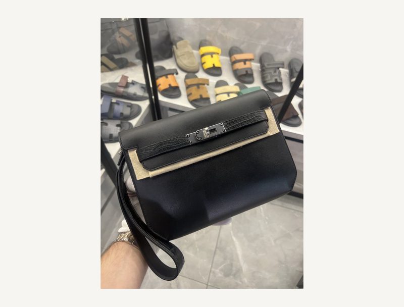 HERMÈS Touch Croco Depeche — Black