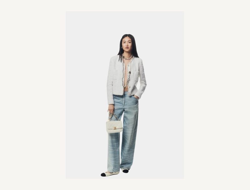CHANEL Chanel jeans printed washed denim light