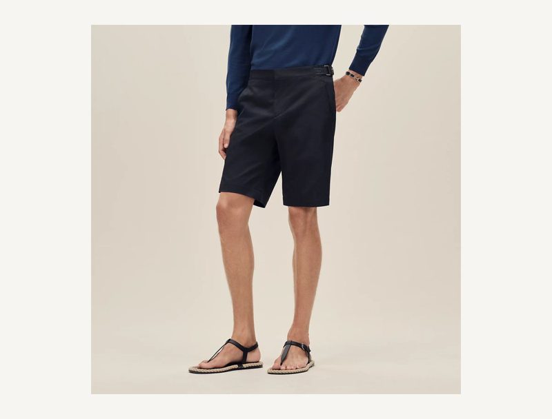 HERMÈS Hermes Chino Shorts — Navy, 40