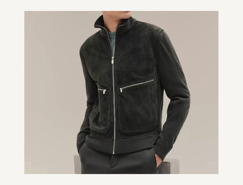 HERMÈS Hermes Zipped Jacket (consignment) — Grey, L