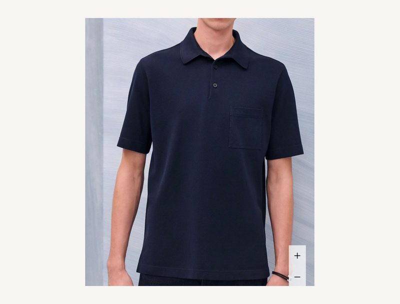 HERMÈS Hermes Polo T (consignment) — Navy, XL