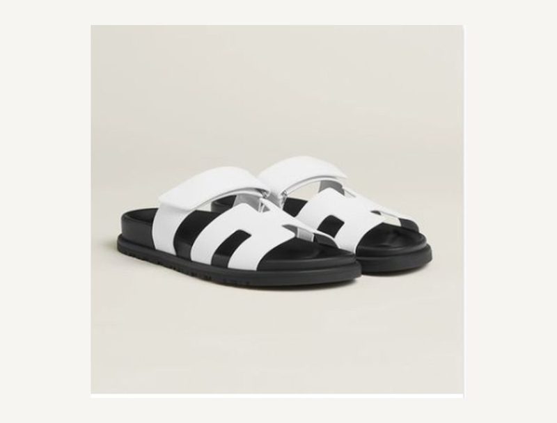 HERMÈS Hermes Chypre Sandals — White, 39.5