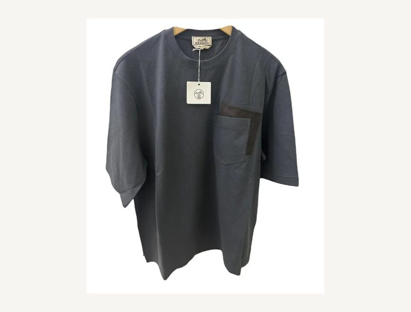 HERMÈS Hermes double Pocket T Shirt — Grey, L
