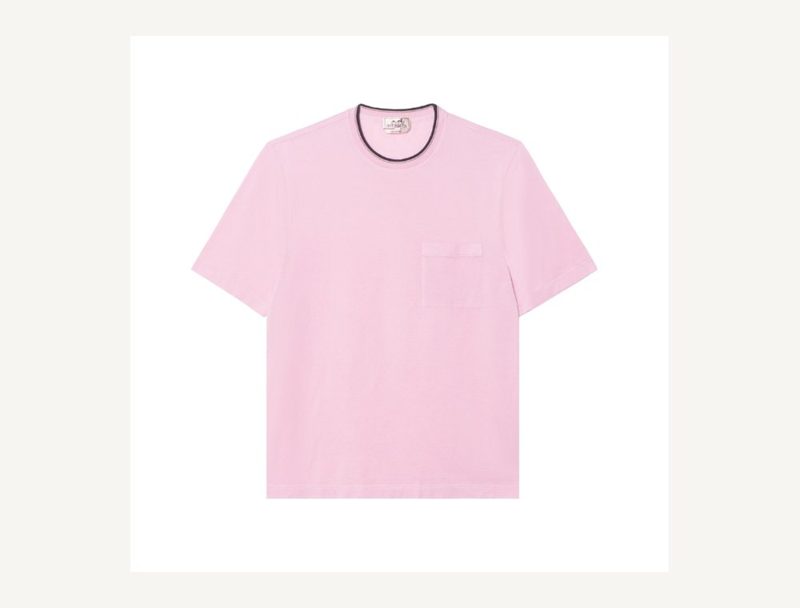HERMÈS Hermes H Pocket T Shirt — Pink, L