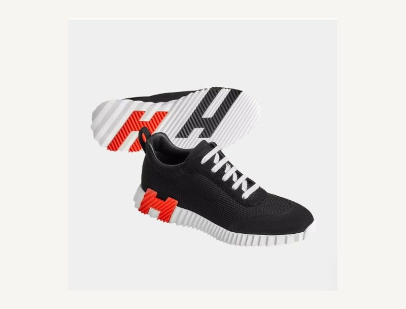 HERMÈS Hermes Bouncing Black Sneaker — 42