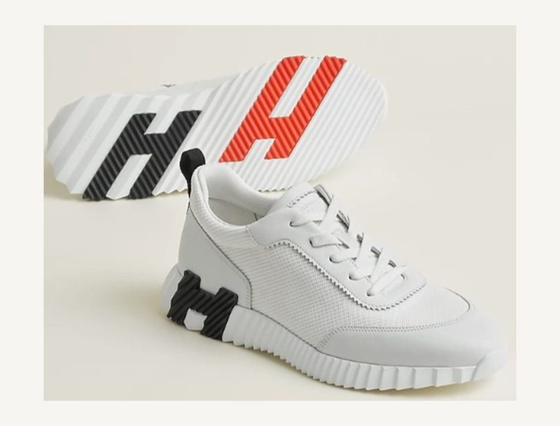 HERMÈS Hermes Bouncing — White mesh orange H, 42