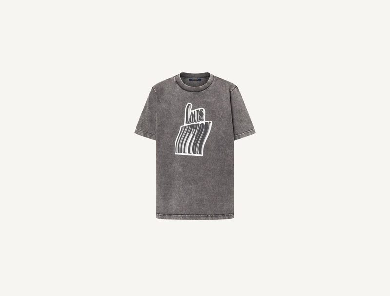 LOUIS VUITTON Louis Vuitton Graphic T Shirt — Grey Marle, M
