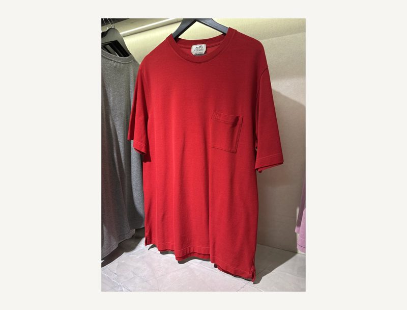 HERMÈS Hermes H Pocket T Shirt — Red, XXL