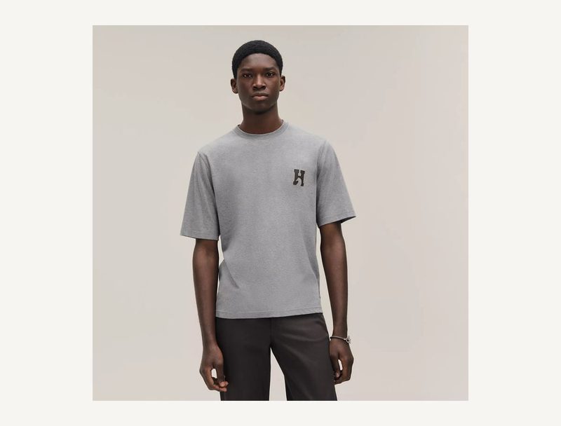 HERMÈS Hermes H Cheval T Shirt — Grey, XL