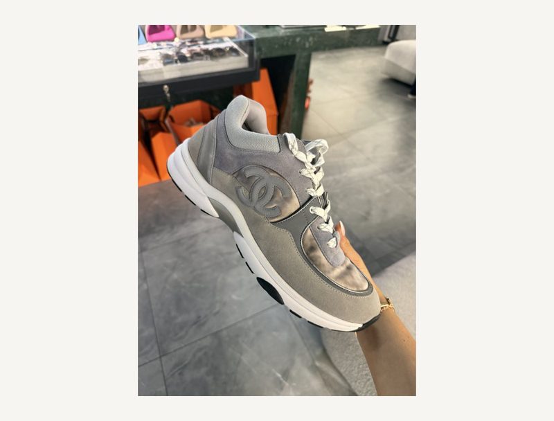 HERMÈS Chanel Sneaker — Grey, 45