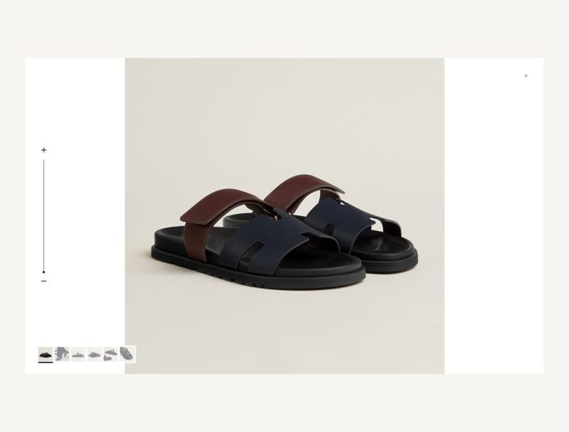 HERMÈS Hermes Chypre Sandals — Navy Maroon, 43