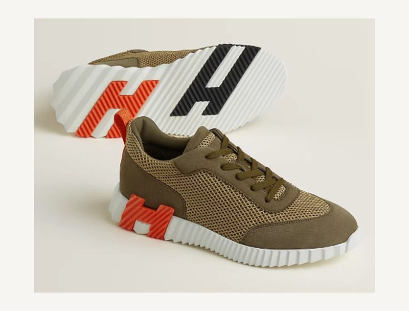 HERMÈS Hermes Bouncing — Khaki Orange H, 37.5